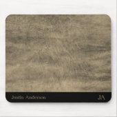 Gepersonaliseerde Grijs Lederen Muismat met Initia (Voorkant)