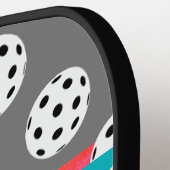 Gepersonaliseerde Grijs & Meerkleurig Douane Pickleball Paddle (Links Detail)