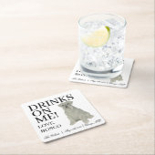 Gepersonaliseerde Grijs Zilver Schnauzer Hond Huwe Kartonnen Onderzetters (Insitu)