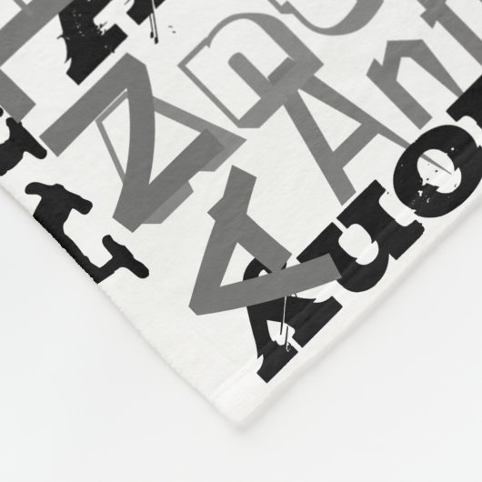 Gepersonaliseerde Grijstinten Aangepaste Naam Coll Fleece Deken (Hoek)