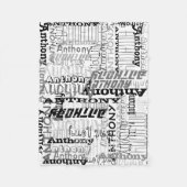 Gepersonaliseerde Grijstinten Aangepaste Naam Coll Fleece Deken (Voorkant)