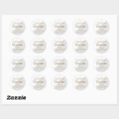 Gepersonaliseerde grijze Baby jongen doop dank u Ronde Sticker (Vel)