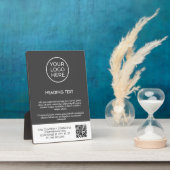Gepersonaliseerde grijze Business Logo QR-code Fotoplaat (Zijkant)