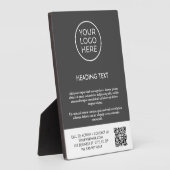 Gepersonaliseerde grijze Business Logo QR-code Fotoplaat (Zijkant)