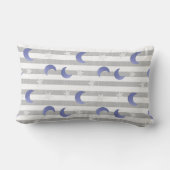 Gepersonaliseerde Grijze en Blauwe Maan en Sterren Kussen (Achterkant)