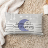 Gepersonaliseerde Grijze en Blauwe Maan en Sterren Kussen (Deken)