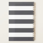 Gepersonaliseerde grijze en witte streep planner (Achterkant)