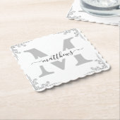 Gepersonaliseerde grijze en witte vader van de Gro Kartonnen Onderzetters (Gebogen)