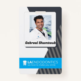 Gepersonaliseerde grijze gestreepte werknemer Afbe Badge