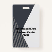 Gepersonaliseerde grijze gestreepte werknemer Afbe Badge (Achterkant)
