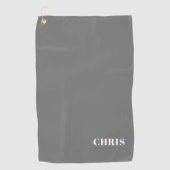Gepersonaliseerde grijze golfhanddoek (Voorkant)