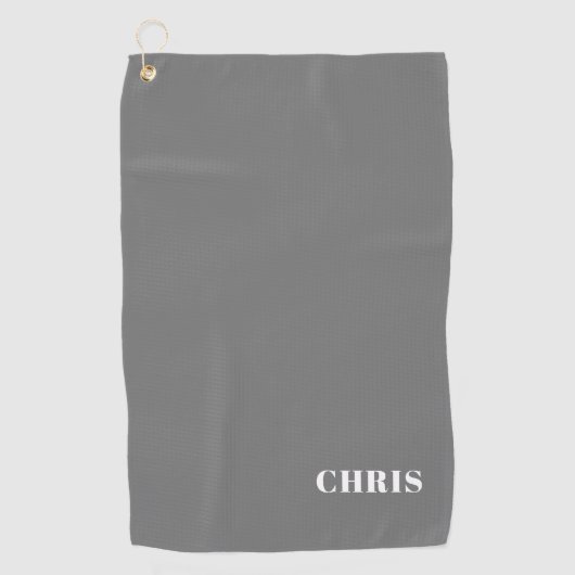 Gepersonaliseerde grijze golfhanddoek (Voorkant)