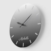 Gepersonaliseerde grijze grijze grijstinten grote klok (Hoek)