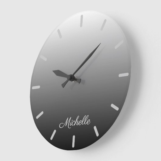 Gepersonaliseerde grijze grijze grijstinten grote klok (Hoek)