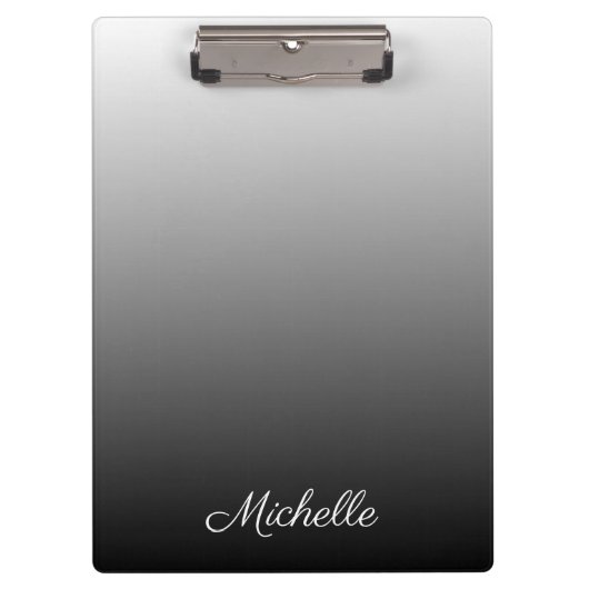 Gepersonaliseerde grijze grijze grijstinten klembord (Voorkant)
