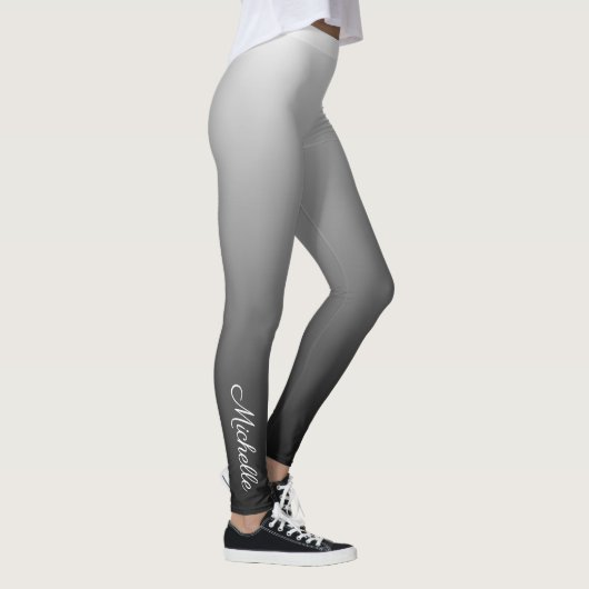 Gepersonaliseerde grijze grijze grijstinten leggings (Rechts)