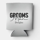 Gepersonaliseerde grijze groomsman blikjeskoeler (Voorkant)