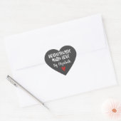 Gepersonaliseerde grijze homemade met liefde hart sticker (Envelop)