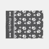 Gepersonaliseerde Grijze Hond Deken Puppy Gift (Voorkant (Horizontaal))