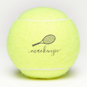 Gepersonaliseerde grijze naam van Elegant Script Tennisballen