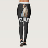 Gepersonaliseerde Grijze Namen Schattigee Siamese  Leggings (Achterkant)
