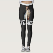Gepersonaliseerde Grijze Namen Schattigee Siamese  Leggings (Voorkant)