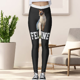 Gepersonaliseerde Grijze Namen Schattigee Siamese  Leggings