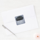 Gepersonaliseerde grijze opslagplaats Thunder Clou Vierkante Sticker (Envelop)