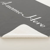 Gepersonaliseerde grijze vaste stof met aangepaste sherpa deken (3/4)