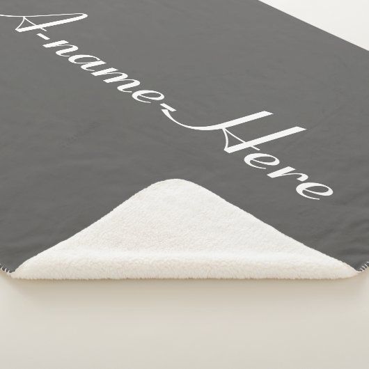 Gepersonaliseerde grijze vaste stof met aangepaste sherpa deken (3/4)