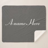 Gepersonaliseerde grijze vaste stof met aangepaste sherpa deken (Voorkant (horizontaal))