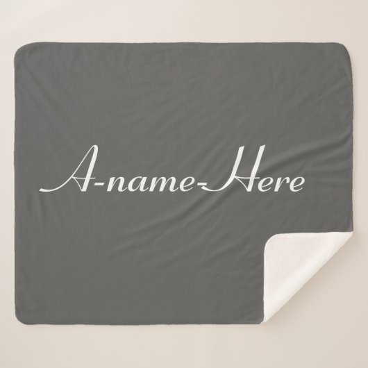 Gepersonaliseerde grijze vaste stof met aangepaste sherpa deken (Voorkant (horizontaal))