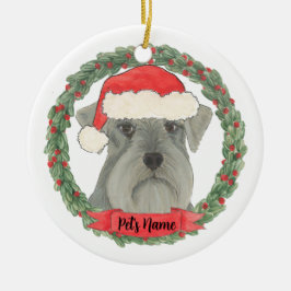 Gepersonaliseerde grijze zilver Schnauzer Keramisch Ornament