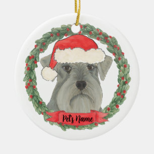 Gepersonaliseerde grijze zilver Schnauzer Keramisch Ornament
