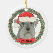 Gepersonaliseerde grijze zilver Schnauzer Keramisch Ornament (Achterkant)
