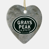 Gepersonaliseerde Grijzen Peak CO Mountain Heart O Keramisch Ornament (Rechts)