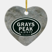 Gepersonaliseerde Grijzen Peak CO Mountain Heart O Keramisch Ornament (Voorkant)