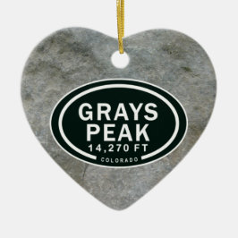 Gepersonaliseerde Grijzen Peak CO Mountain Heart O Keramisch Ornament