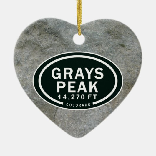Gepersonaliseerde Grijzen Peak CO Mountain Heart O Keramisch Ornament (Voorkant)