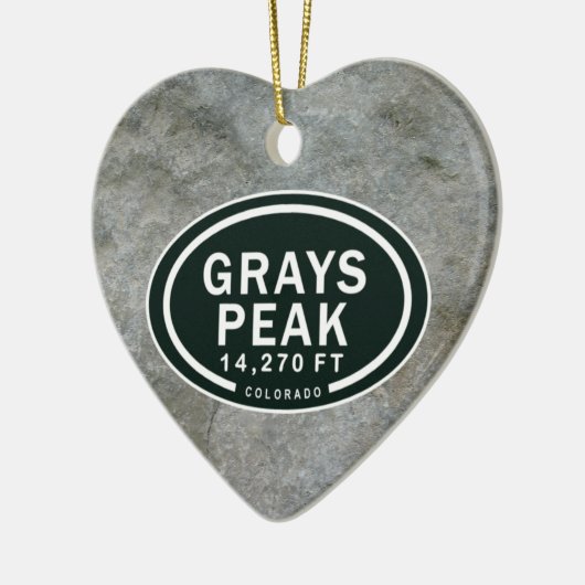 Gepersonaliseerde Grijzen Peak CO Mountain Heart O Keramisch Ornament (Links)