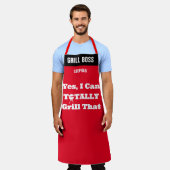 Gepersonaliseerde Grill Chef Schorten, Cool Red Ch Schort (Gedragen)