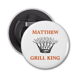 Gepersonaliseerde Grill King Funny Button Flesopener