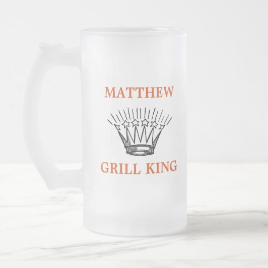 Gepersonaliseerde Grill King Funny Matglas Bierpul (Links)