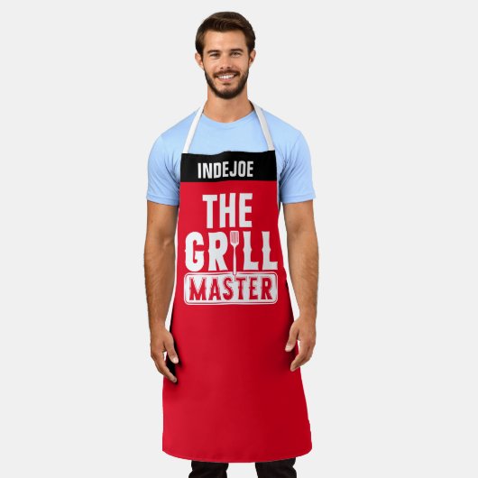 Gepersonaliseerde Grill Master Chef Schort met Cus (Gedragen)