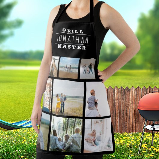 Gepersonaliseerde grill Master Name Photo Collage  Schort