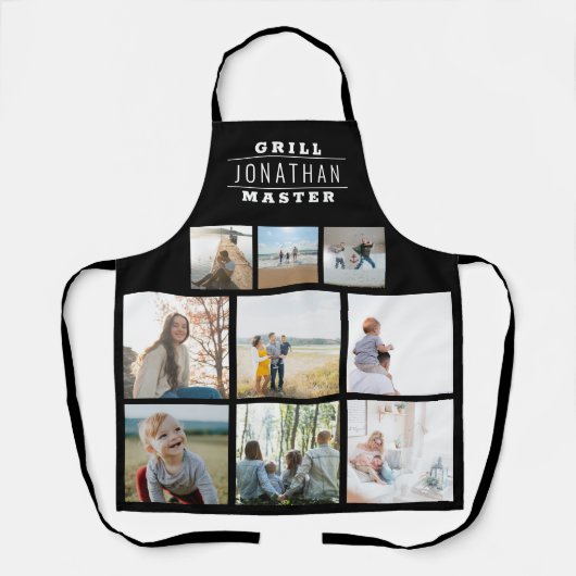 Gepersonaliseerde grill Master Name Photo Collage  Schort (Voorkant)