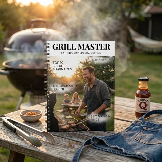 Gepersonaliseerde Grill Master Vaderdag Notitieboek