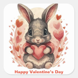 Gepersonaliseerde grillige Baby Bunny eerste Valen Vierkante Sticker
