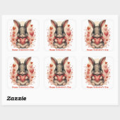 Gepersonaliseerde grillige Baby Bunny eerste Valen Vierkante Sticker (Vel)