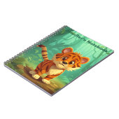Gepersonaliseerde grillige Baby Tiger Journal. Tig Notitieboek (Linkerzijde)